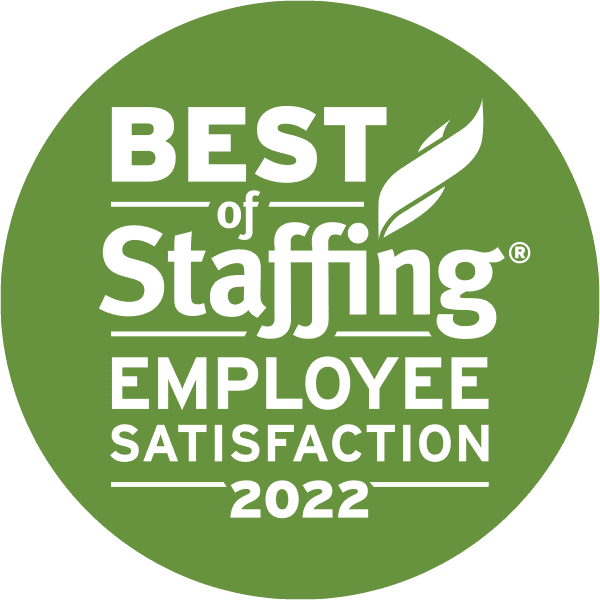ClearlyRated best of staffing employee satisfaction 2022 award badge